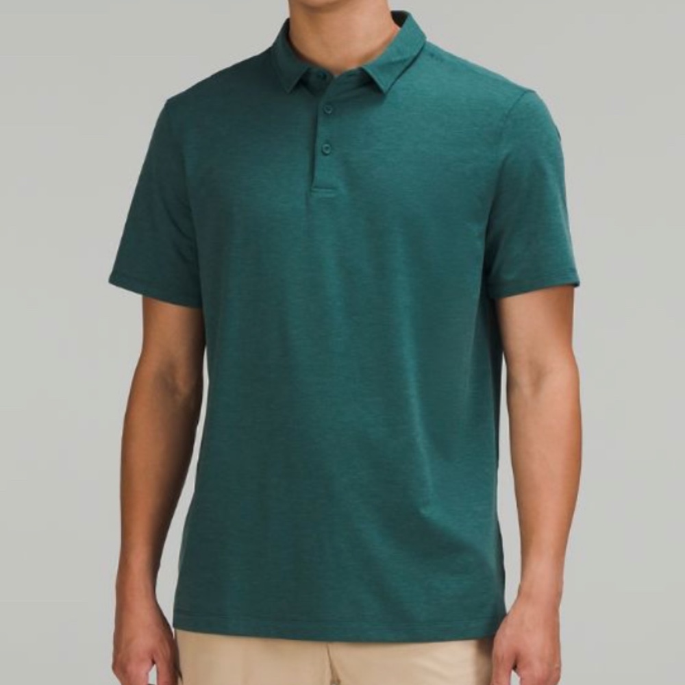 Lululemon Men's Green Jasper GRNJ Evolution Polo Shirt M Like New